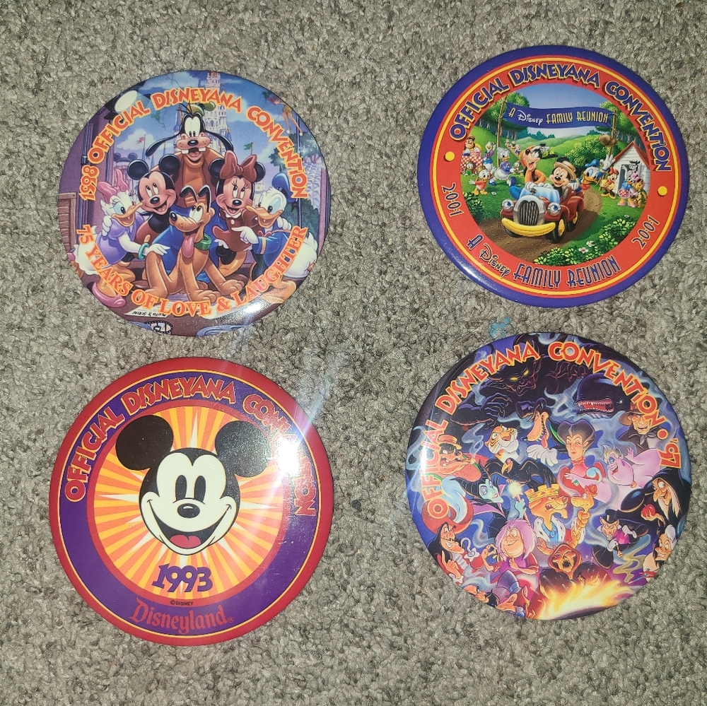 Disneyana Convention Pins Lot Of 4 Oversized